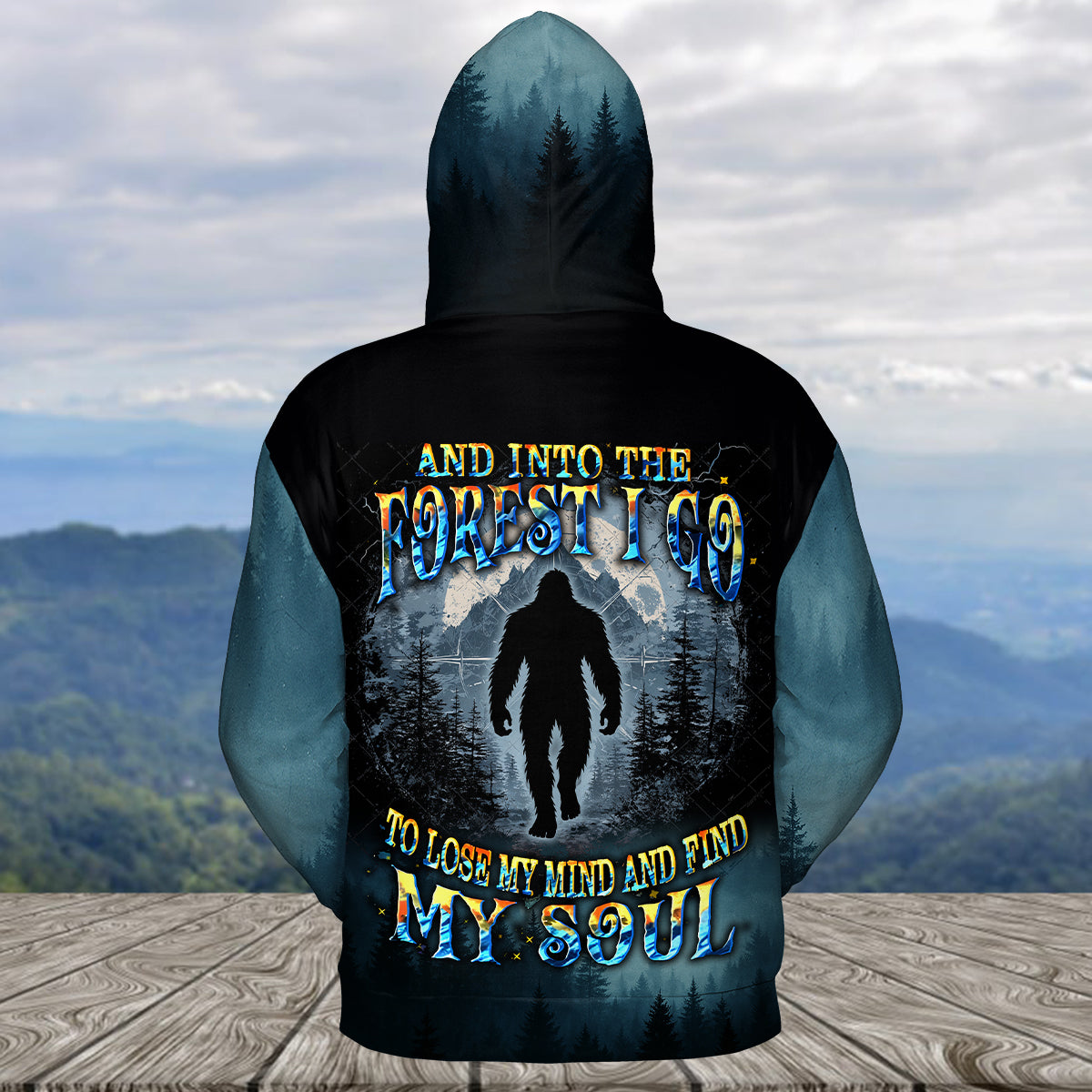 Cool Bigfoot Into The Forest Compass All Over Print Shirt