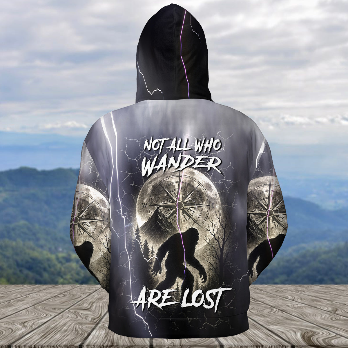 Vintage Bigfoot Not All Who Wander Are Lost Thunder All Over Print Shirt