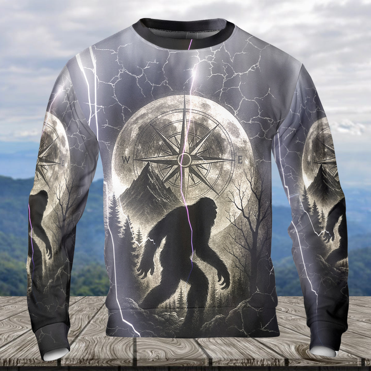 Vintage Bigfoot Not All Who Wander Are Lost Thunder All Over Print Shirt