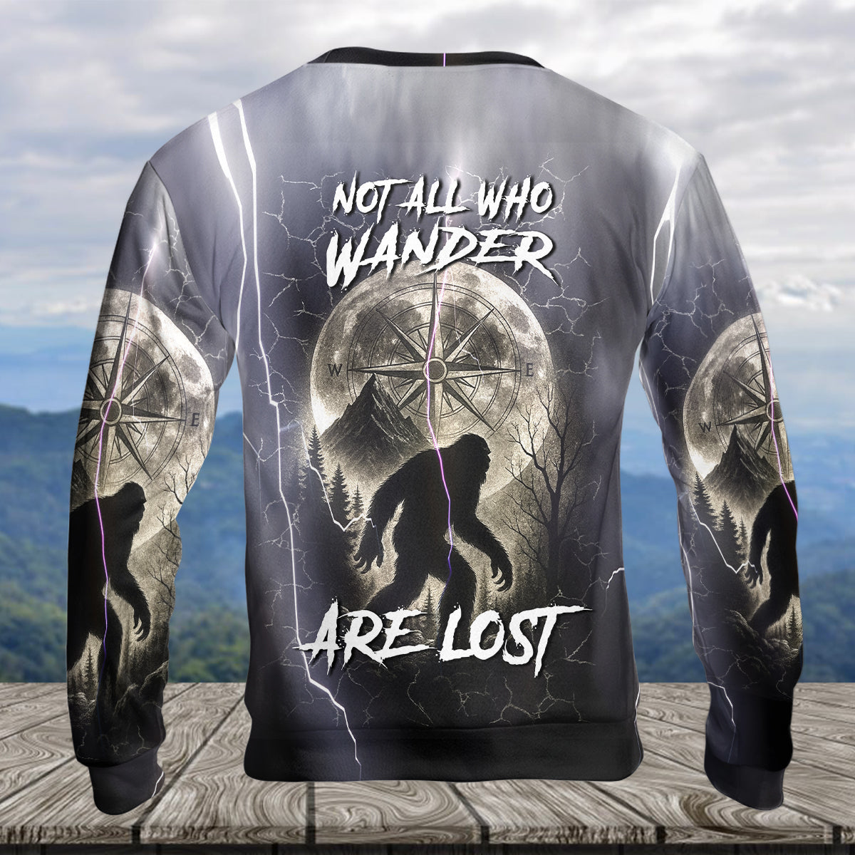 Vintage Bigfoot Not All Who Wander Are Lost Thunder All Over Print Shirt