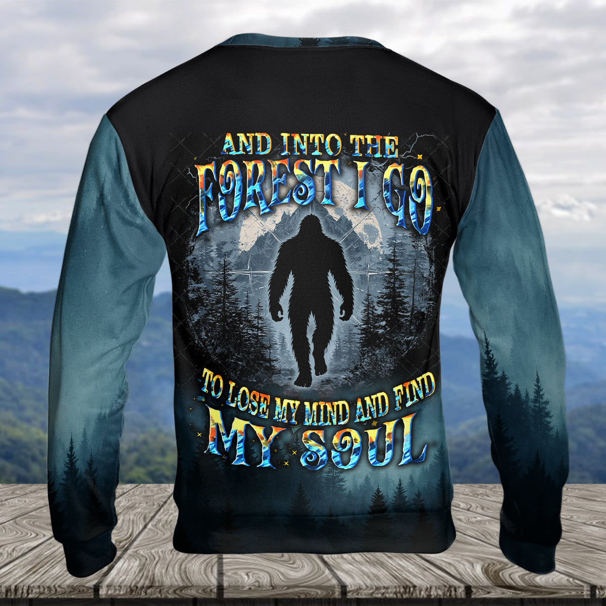 Cool Bigfoot Into The Forest Compass All Over Print Shirt