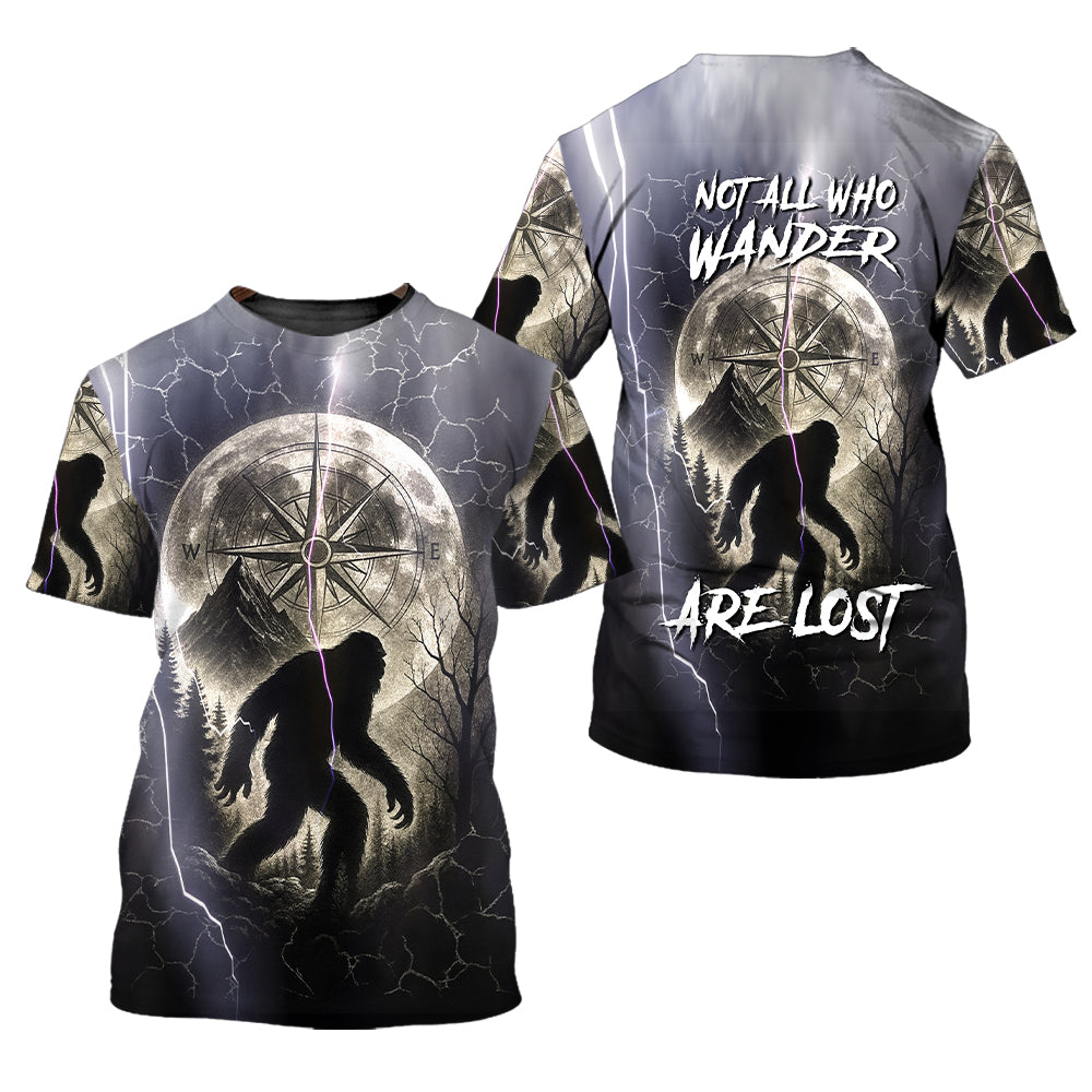 Vintage Bigfoot Not All Who Wander Are Lost Thunder All Over Print Shirt