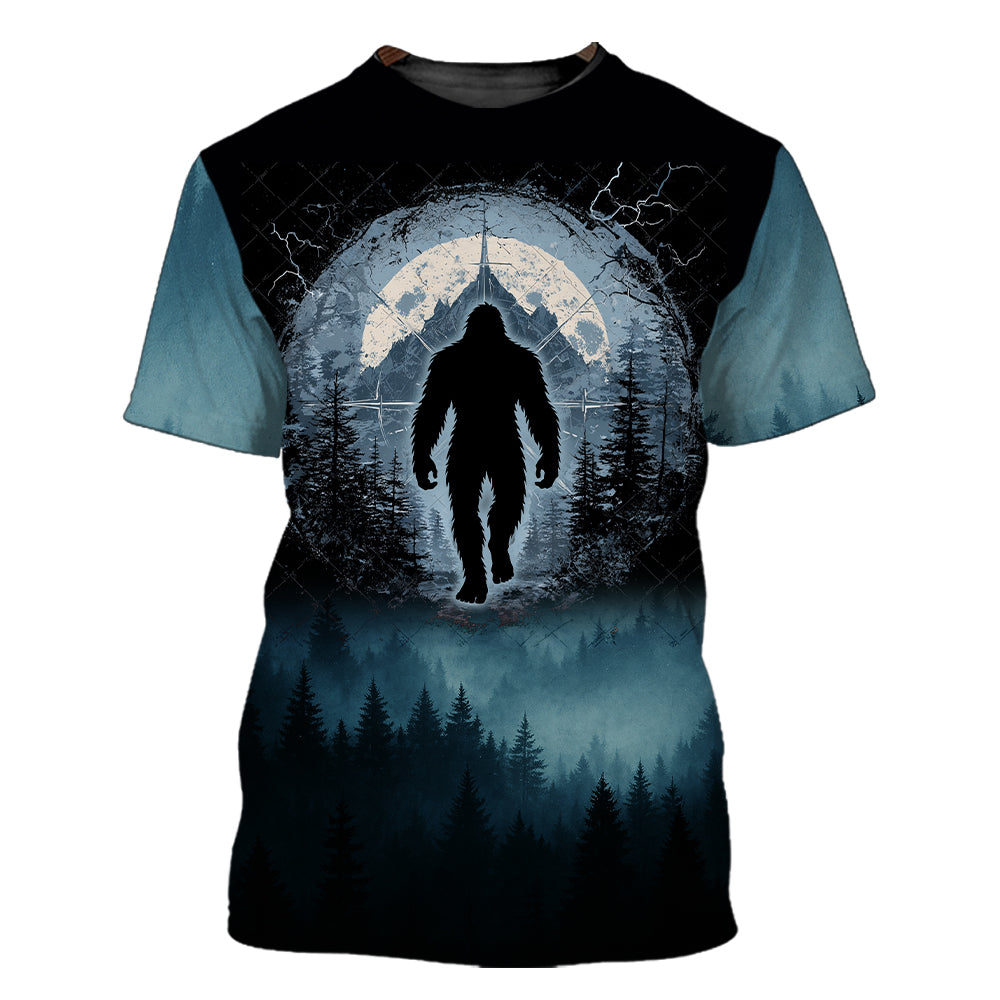 Cool Bigfoot Into The Forest Compass All Over Print Shirt