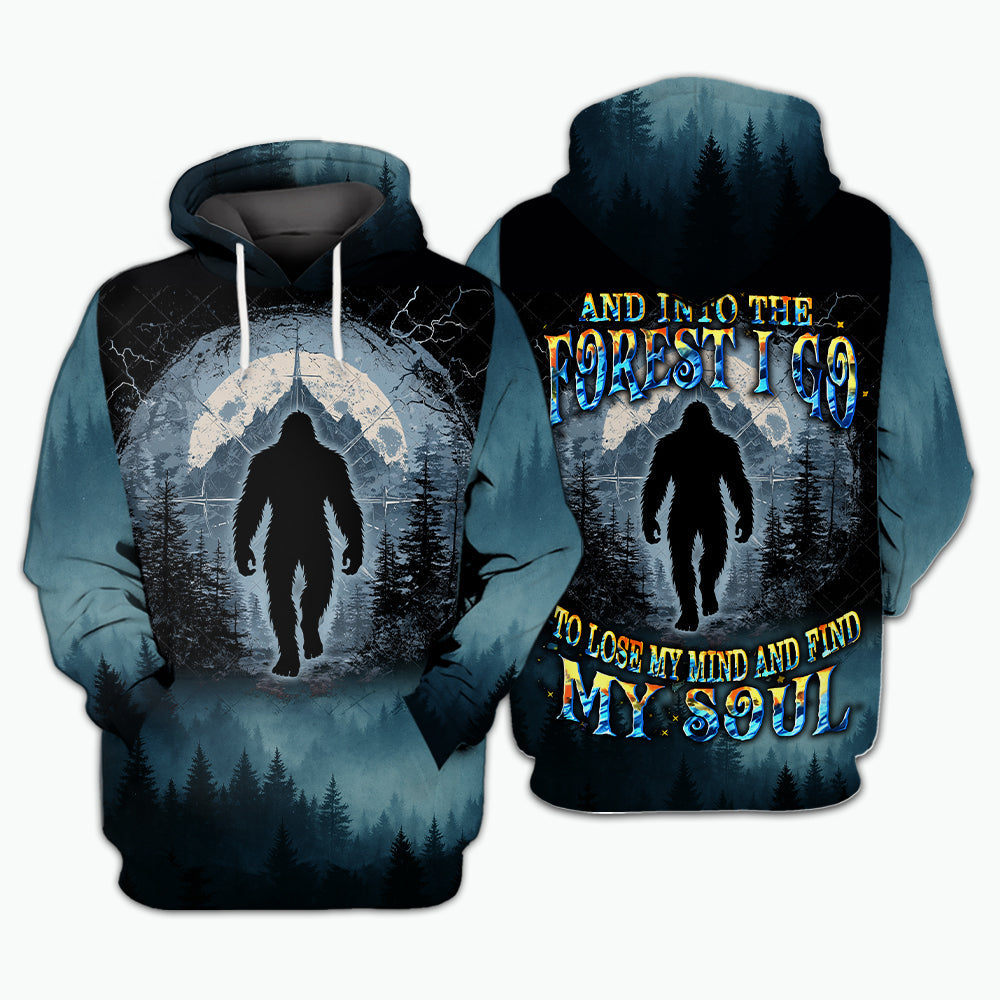 Cool Bigfoot Into The Forest Compass All Over Print Shirt