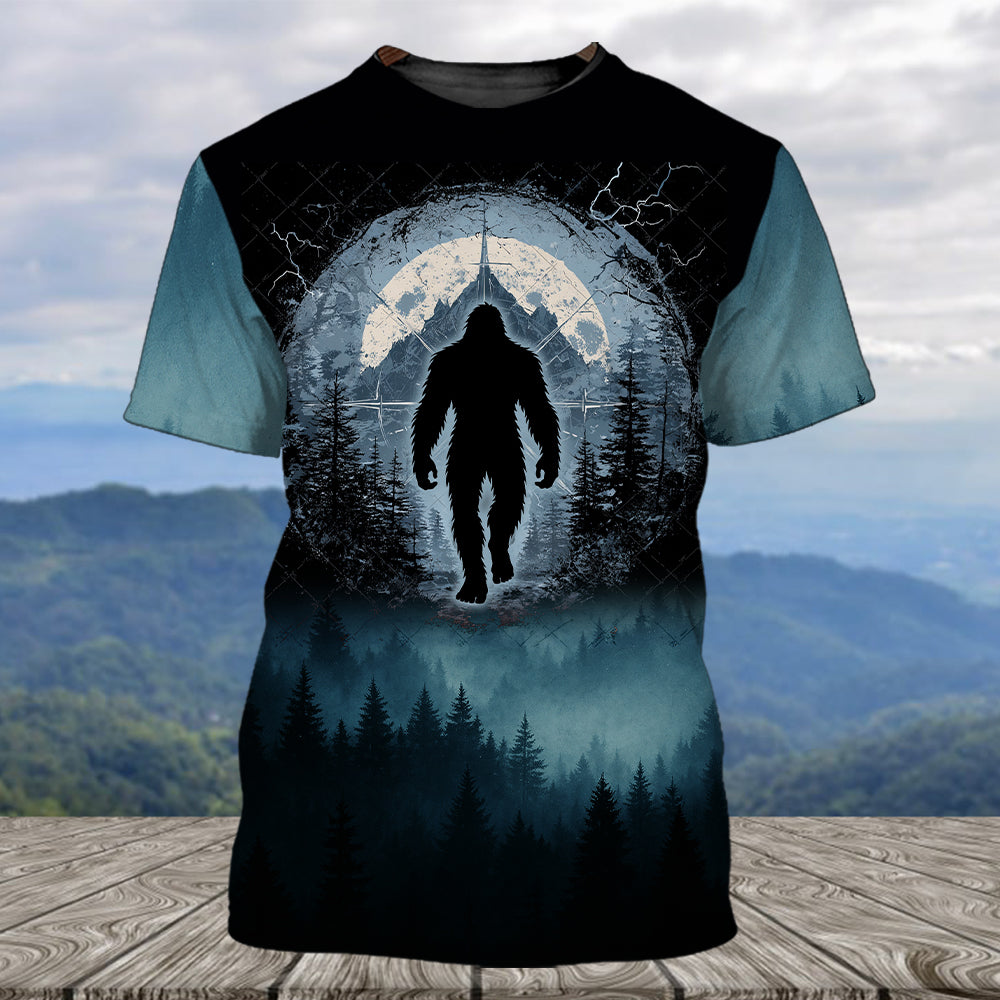 Cool Bigfoot Into The Forest Compass All Over Print Shirt