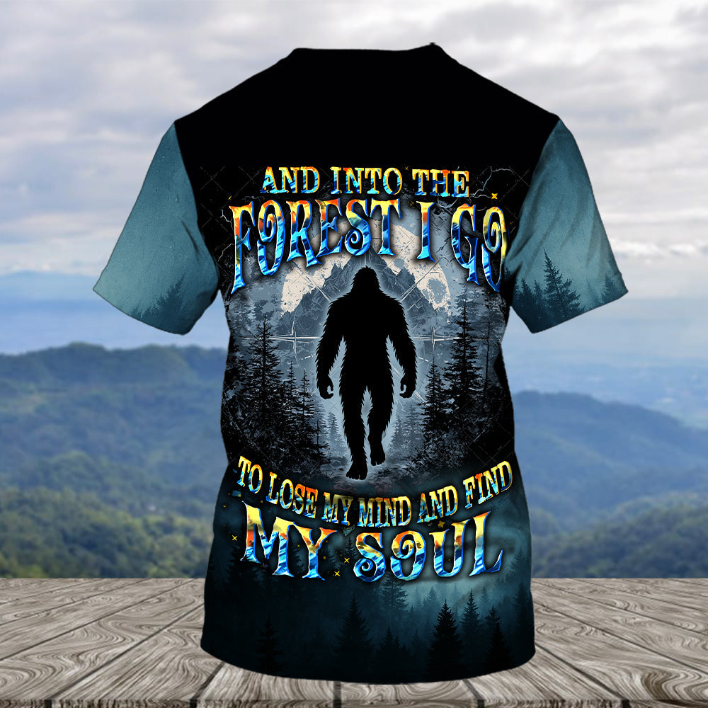 Cool Bigfoot Into The Forest Compass All Over Print Shirt