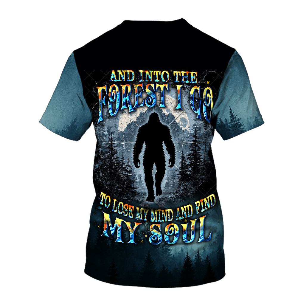 Cool Bigfoot Into The Forest Compass All Over Print Shirt