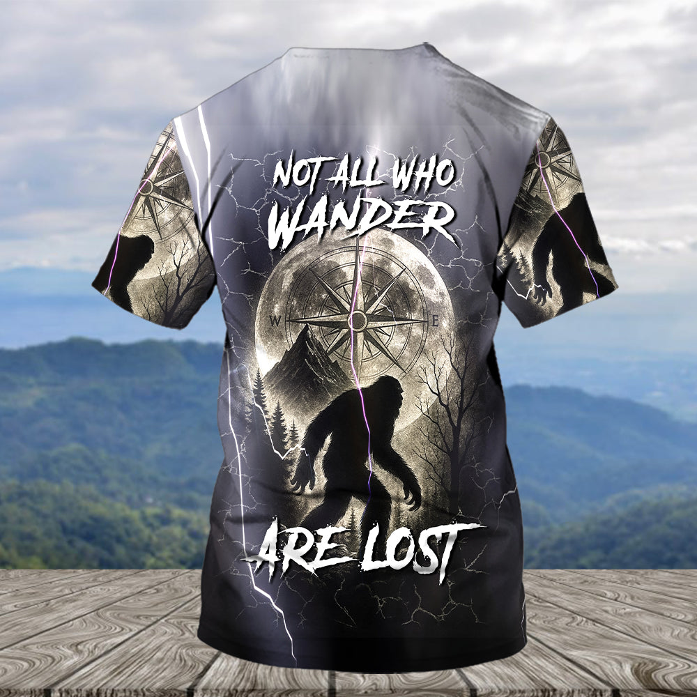 Vintage Bigfoot Not All Who Wander Are Lost Thunder All Over Print Shirt