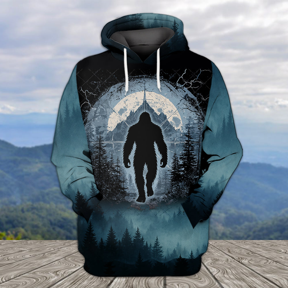 Cool Bigfoot Into The Forest Compass All Over Print Shirt