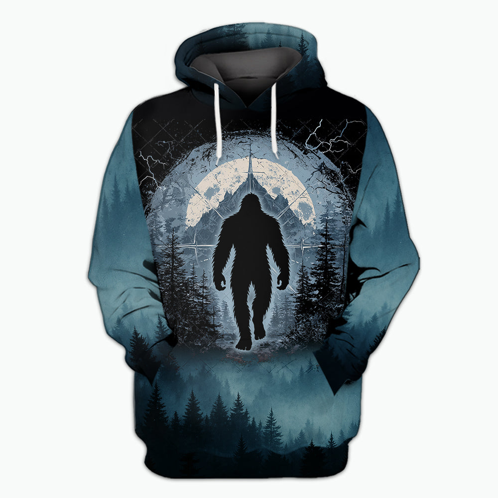 Cool Bigfoot Into The Forest Compass All Over Print Shirt