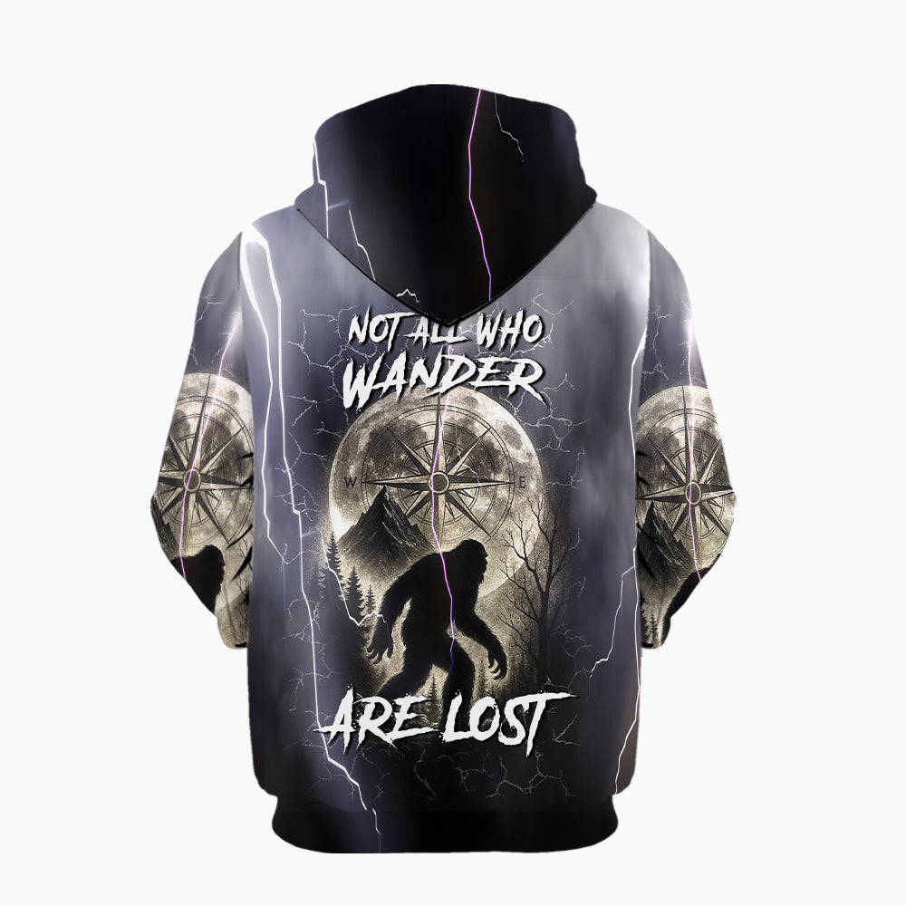 Vintage Bigfoot Not All Who Wander Are Lost Thunder All Over Print Shirt