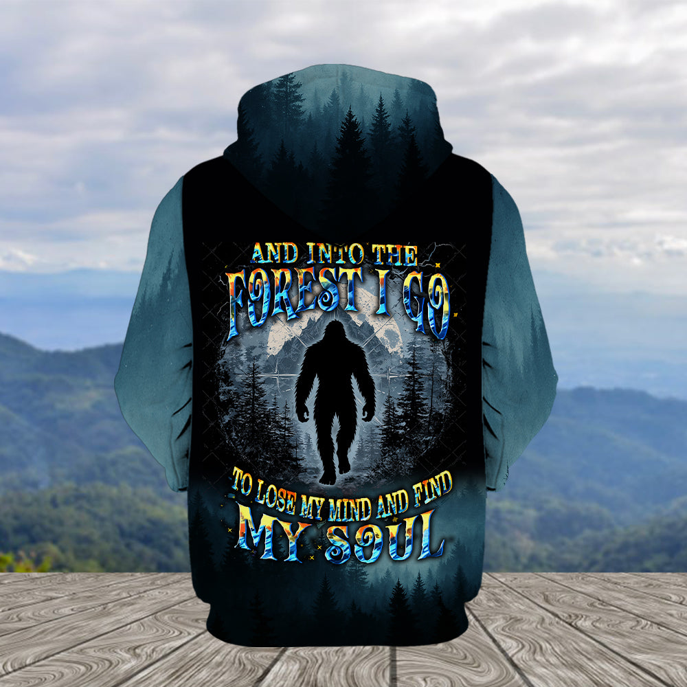 Cool Bigfoot Into The Forest Compass All Over Print Shirt
