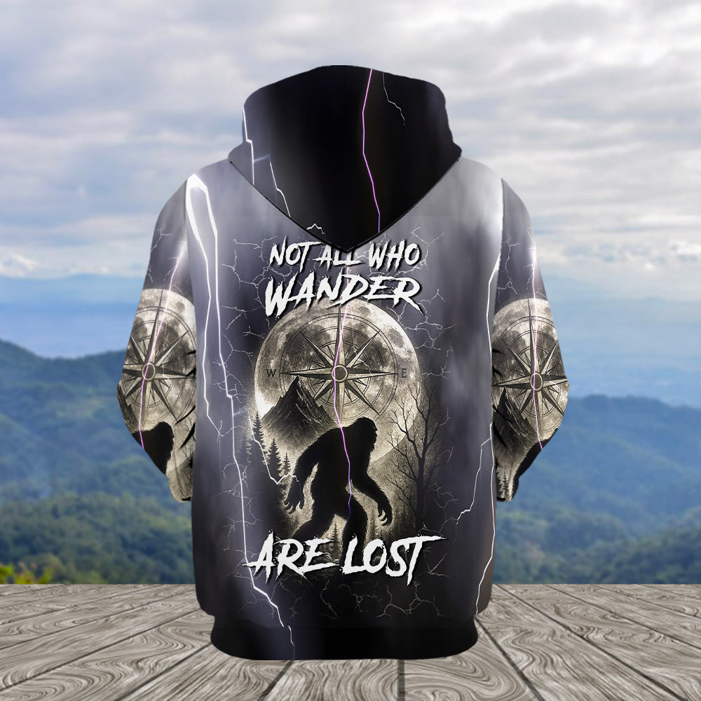 Vintage Bigfoot Not All Who Wander Are Lost Thunder All Over Print Shirt