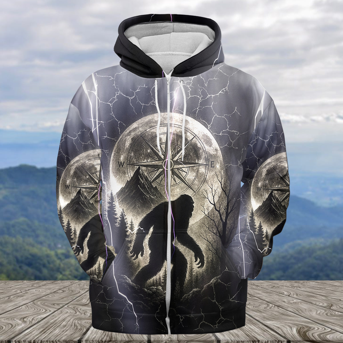 Vintage Bigfoot Not All Who Wander Are Lost Thunder All Over Print Shirt